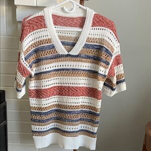 Amazon Women's V-Neck Sweater - Red, Blue, Tan, White